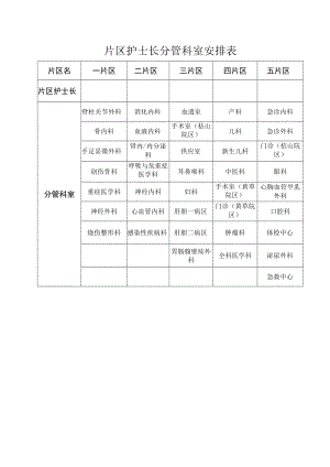 片区护士长分管科室安排表.docx