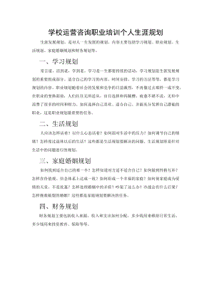 学校运营咨询职业培训个人生涯规划.docx