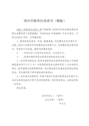 项目申报单位承诺书模板.docx