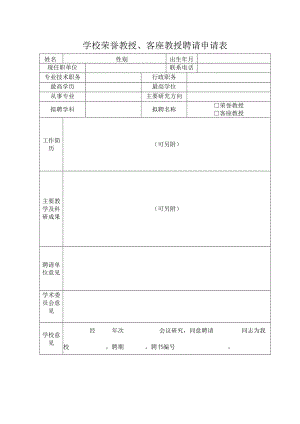 荣誉教授、客座教授聘任申请表.docx