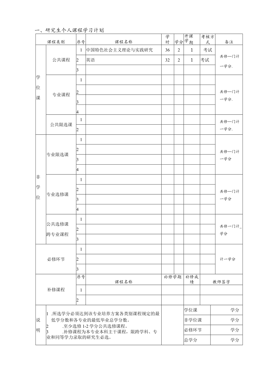 硕士学术学位研究生个人培养计划书.docx_第2页