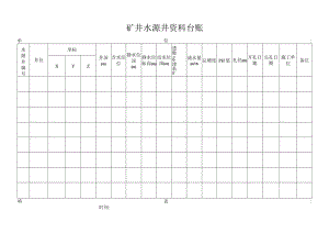 煤矿井下水源井台帐.docx