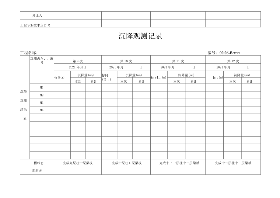 沉降观测记录表格.docx_第3页