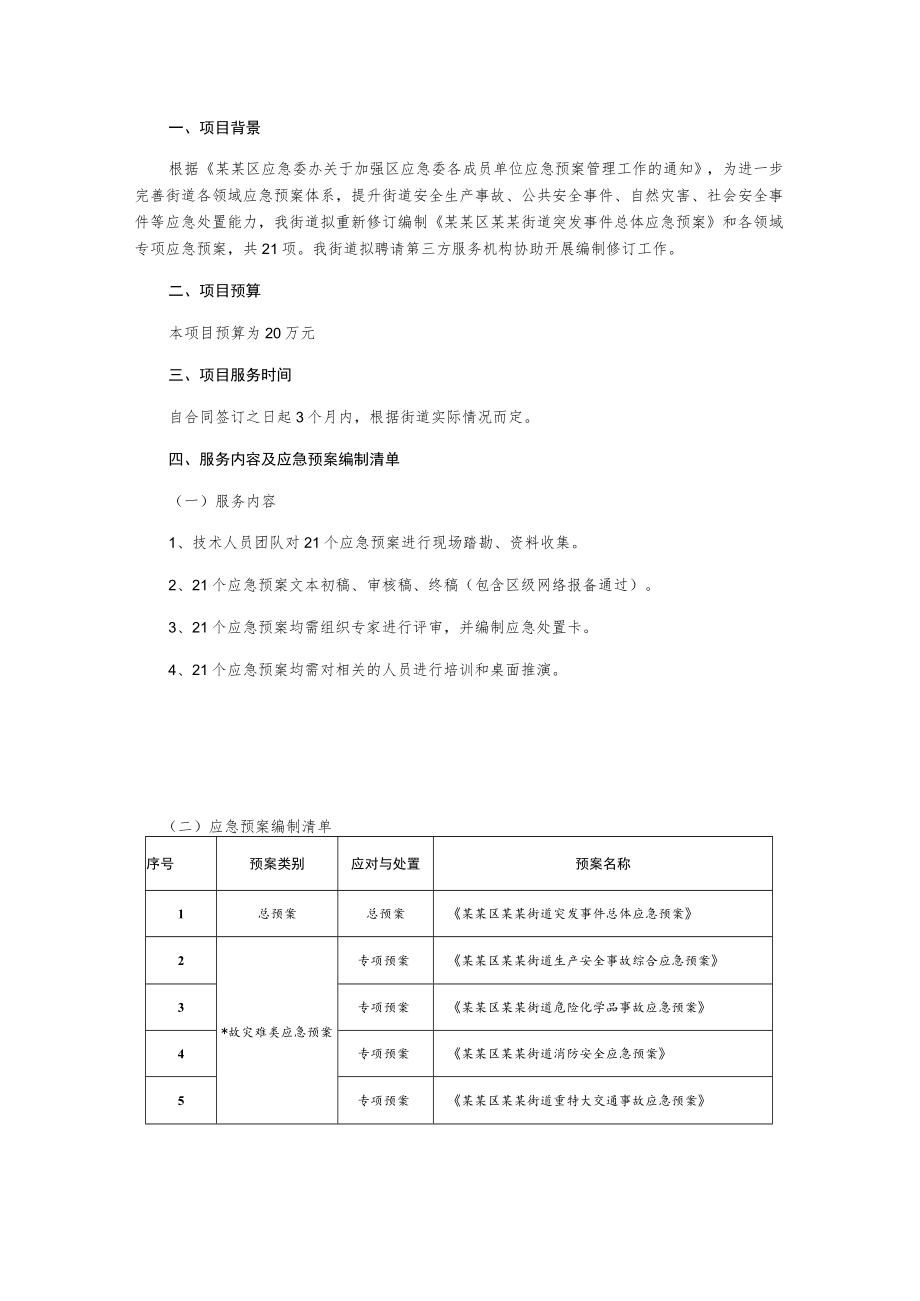 突发事件总体应急预案和各领域专项预案的编制项目询价采购文件.docx_第2页