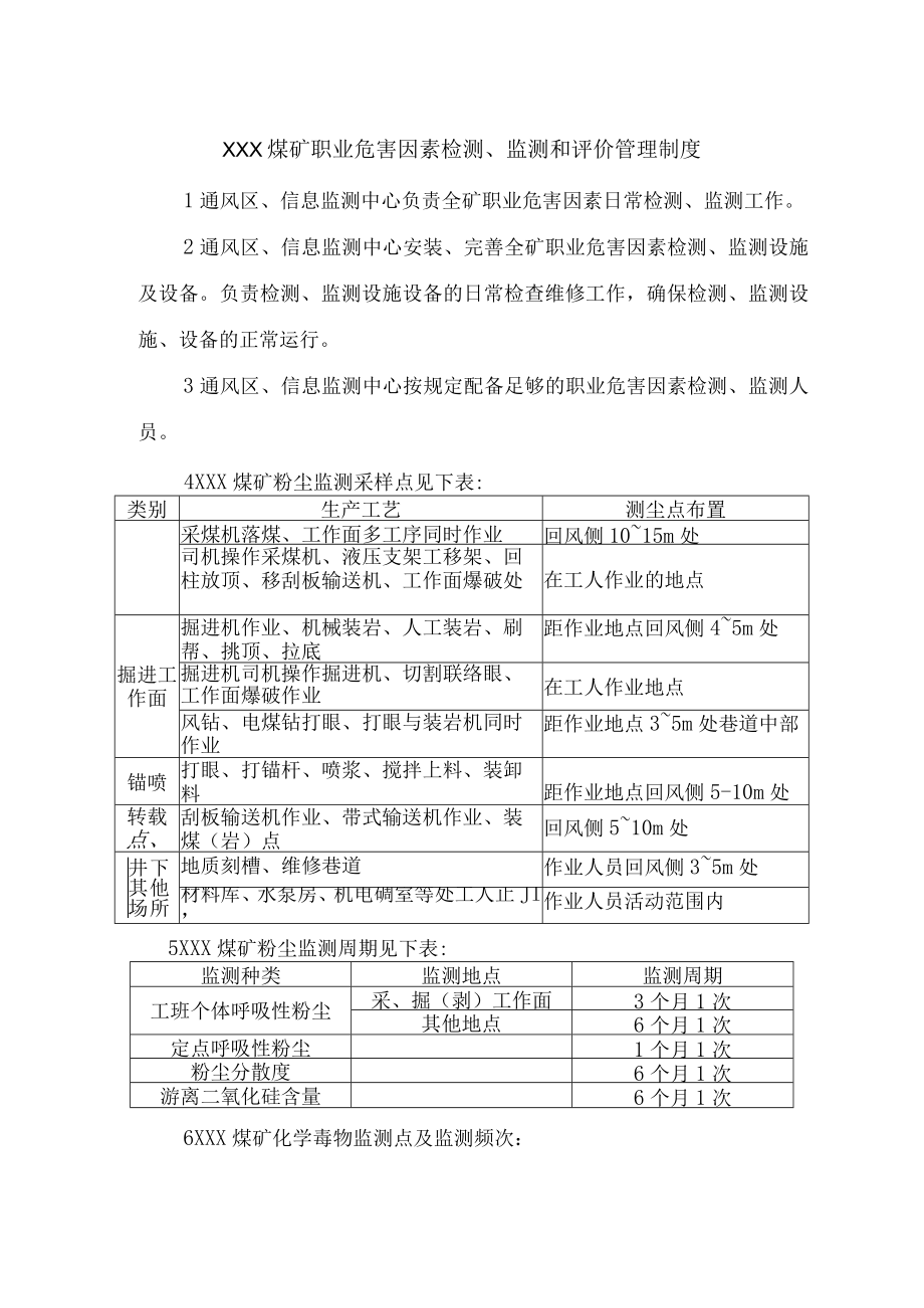 煤矿职业危害因素检测、监测和评价管理制度.docx_第1页