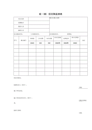 桩（墙）顶沉降监测表.docx