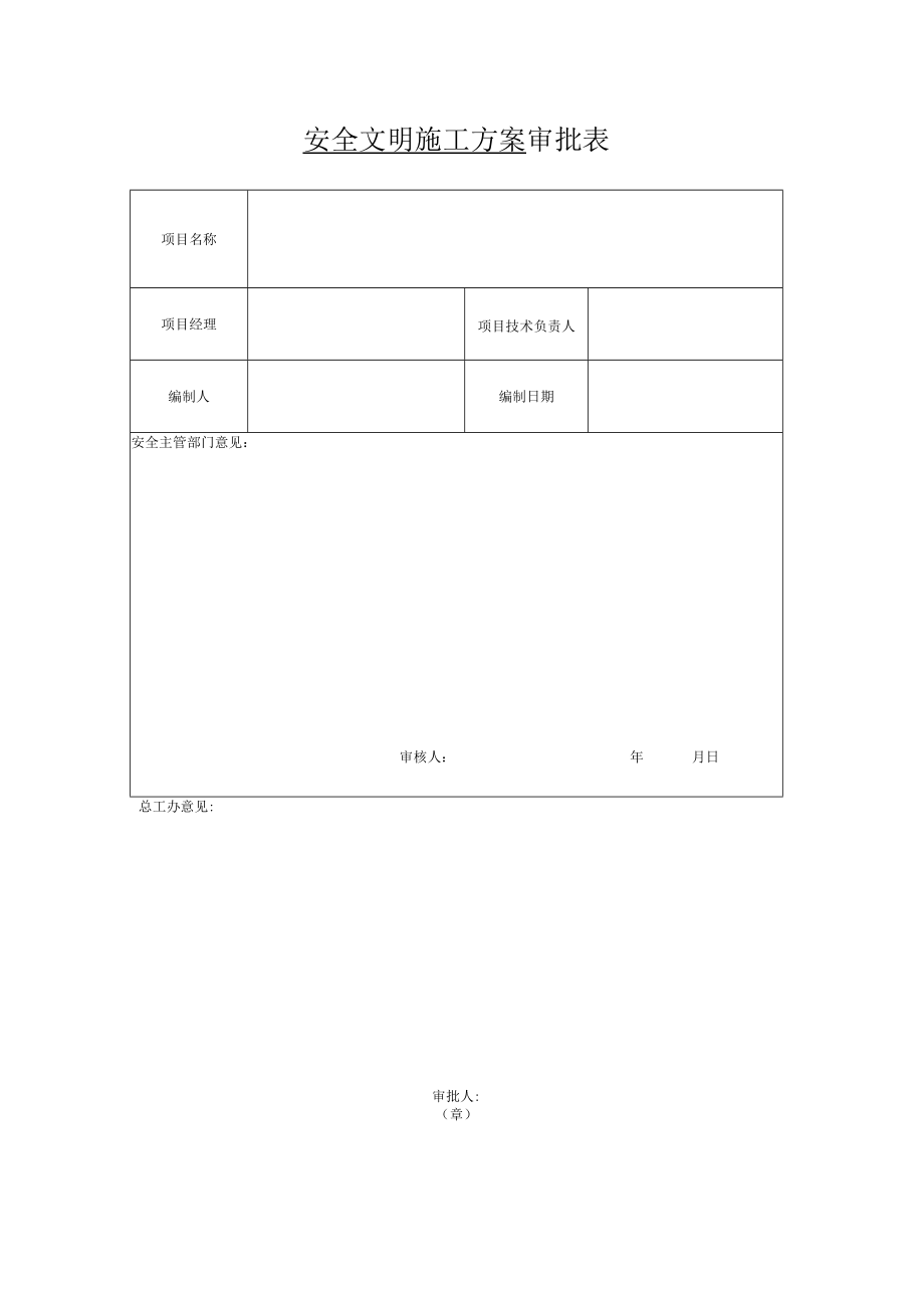 安全文明施工方案审批表.docx_第1页