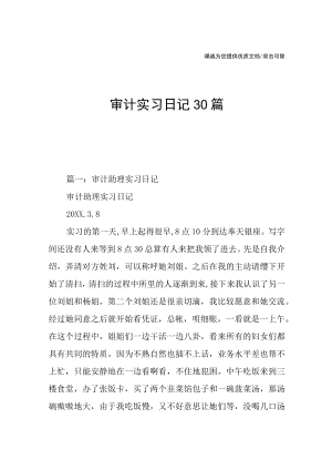 审计实习日记30篇.docx