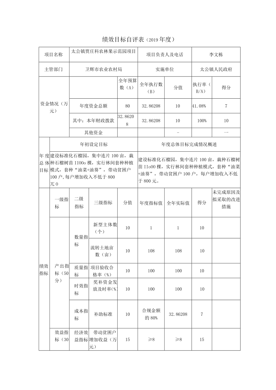 绩效目标自评19年度.docx_第1页