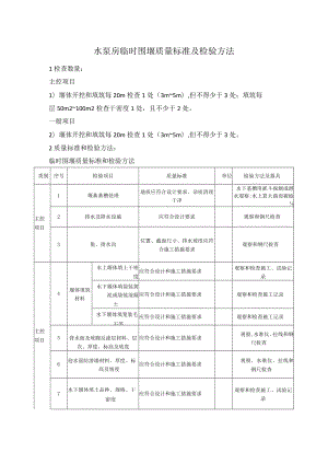 水泵房临时围堰质量标准及检验方法.docx