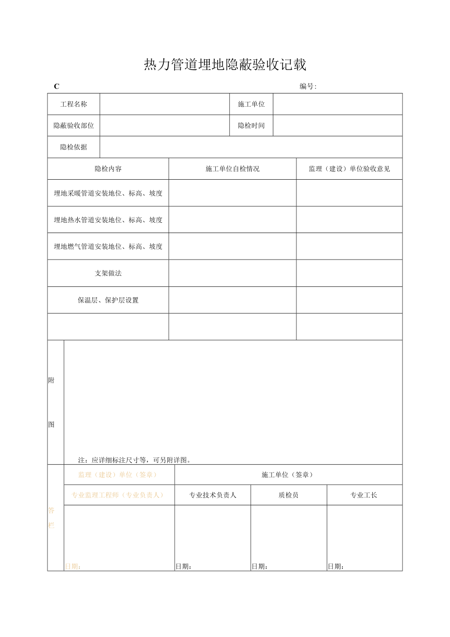 热力管道埋地隐蔽验收记录.docx_第1页