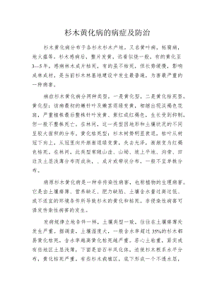 杉木黄化病的病症及防治.docx