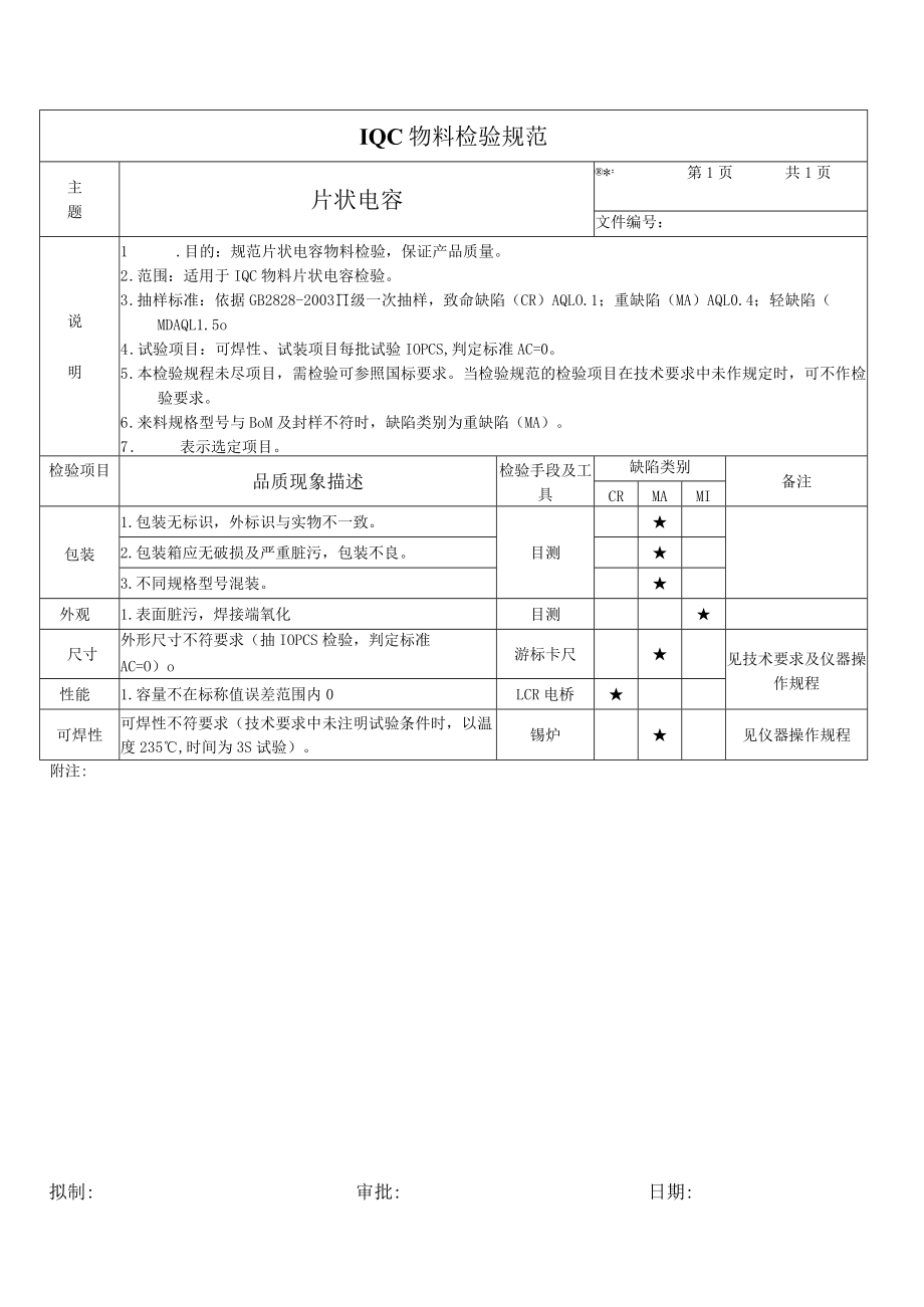 片状电容-来料检验规范.docx_第1页