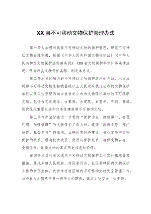 XX县不可移动文物保护管理办法.docx