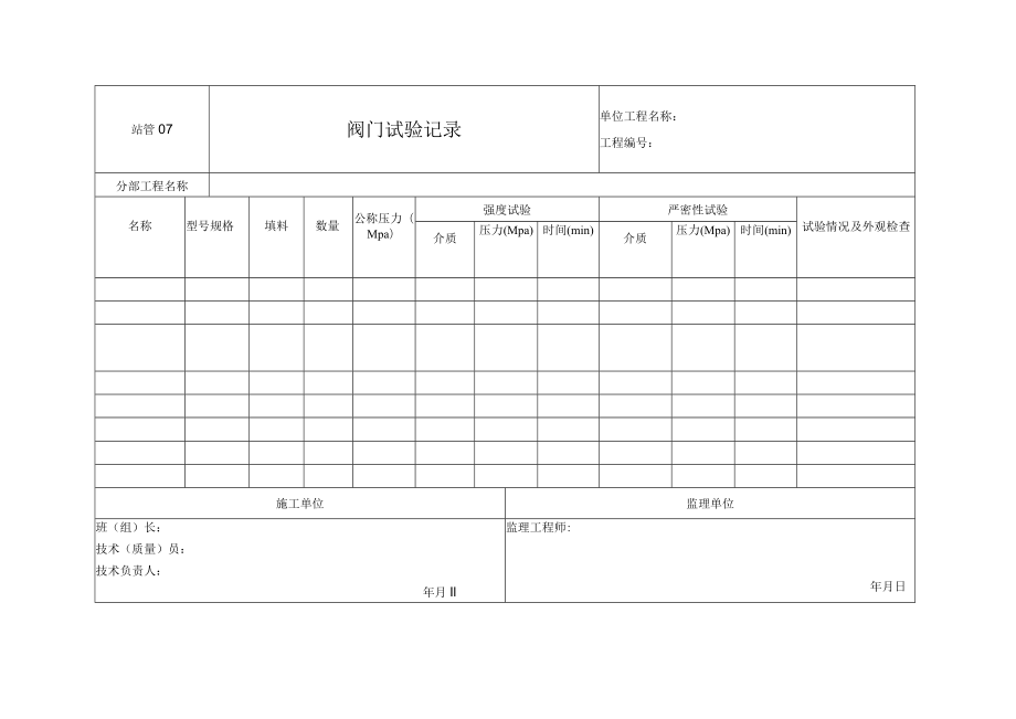 站管07 阀门试验记录.docx_第1页