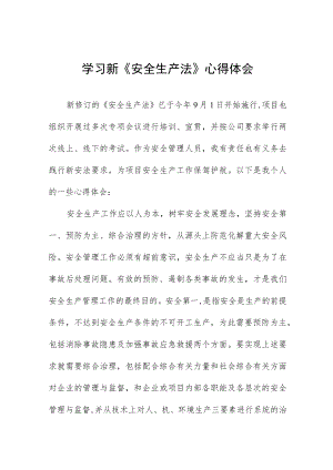 煤矿管理人员学习新《安全生产法》心得体会十篇范文.docx