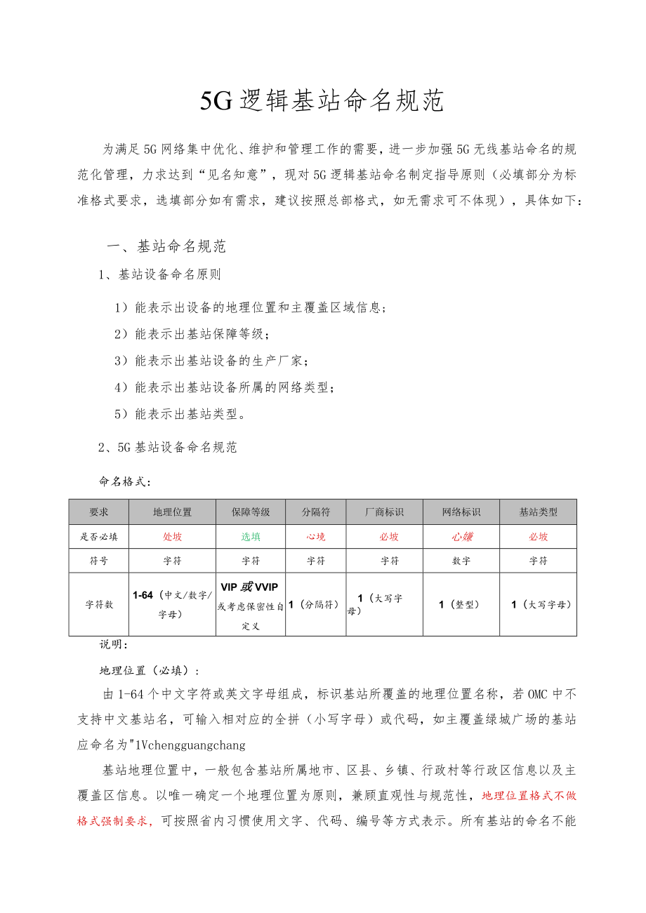 移动5g逻辑基站命名指导意见范本.docx_第1页