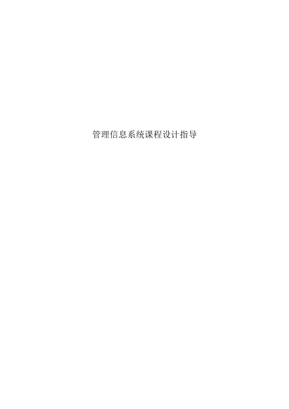 管理信息系统课程设计指导.docx_第1页