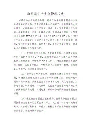 班组是生产安全管理根底.docx