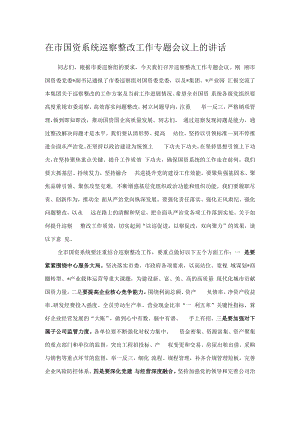 在市国资系统巡察整改工作专题会议上的讲话.docx