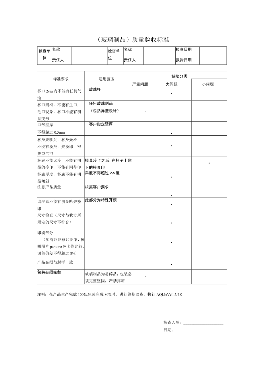 玻璃制品质量验收标准.docx_第1页