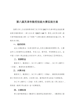 第八届天津市数控技能大赛实施方案.docx