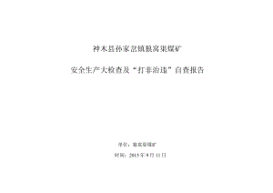 狼窝渠煤矿安全生产大检查及打非治违自查记录.docx