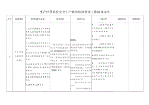 生产经营单位安全生产教育培训管理工作检查标准.docx