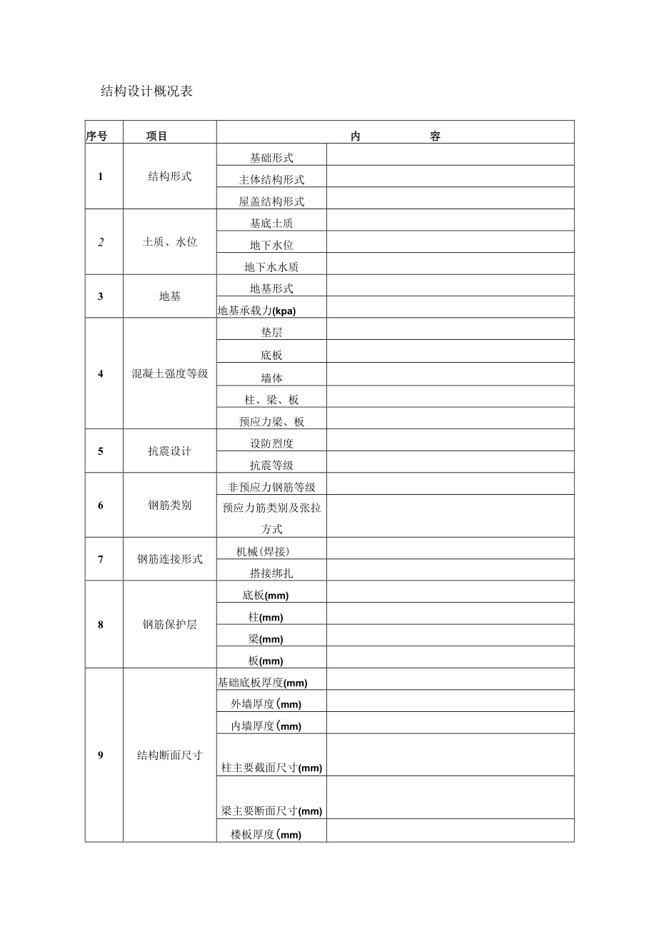 结构设计概况表.docx_第1页