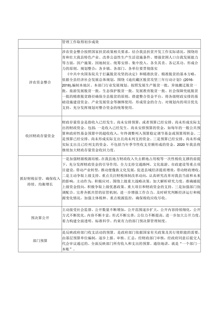 维西县2020年重点工作情况解释说明汇总表.docx_第2页