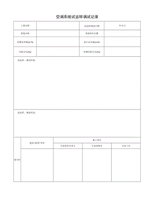 空调系统试运转调试记录.docx