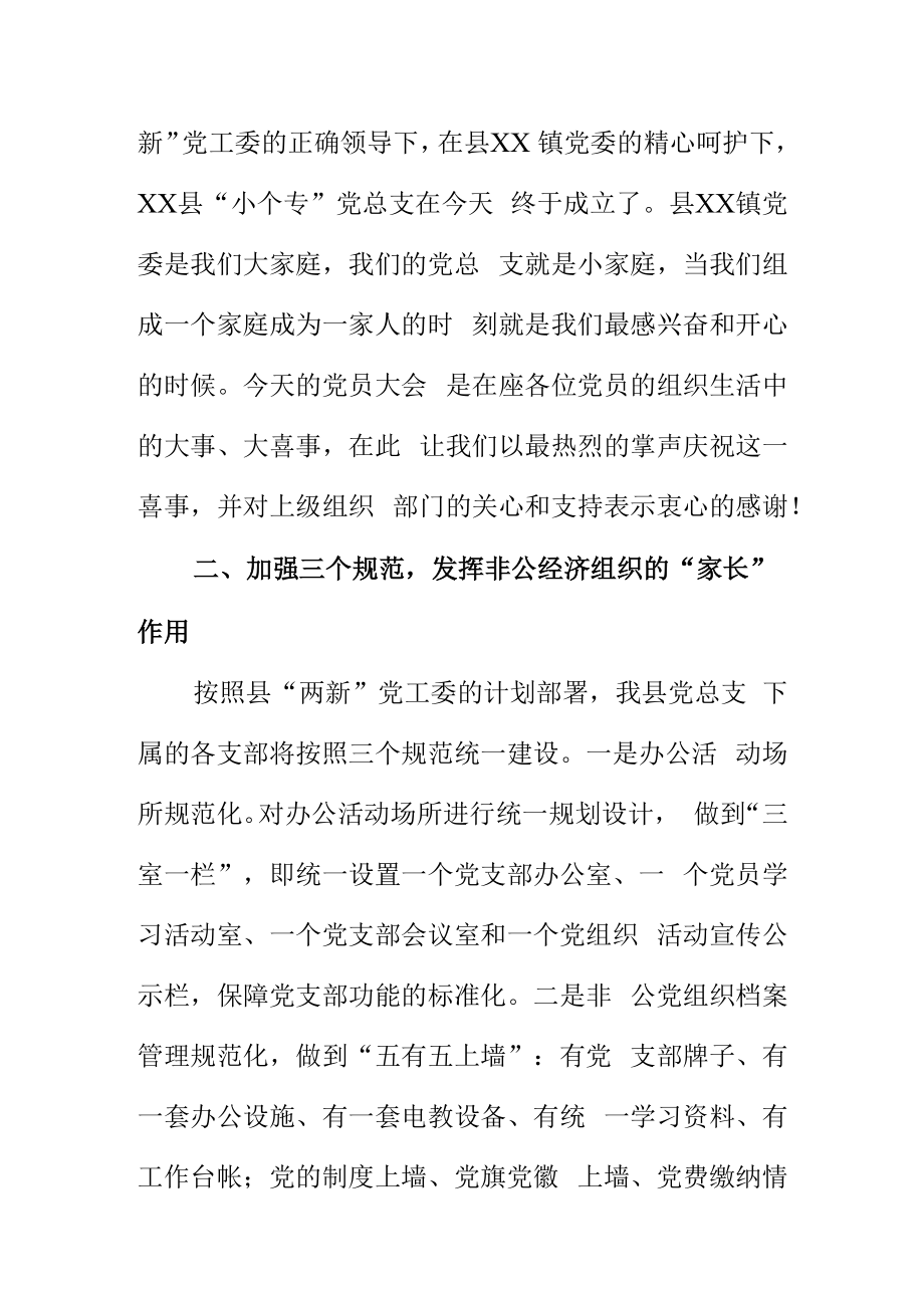 在XX县XX党总支第一次党员大会上的讲话.docx_第2页