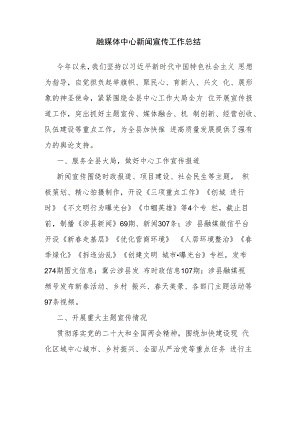 融媒体中心新闻宣传工作总结.docx