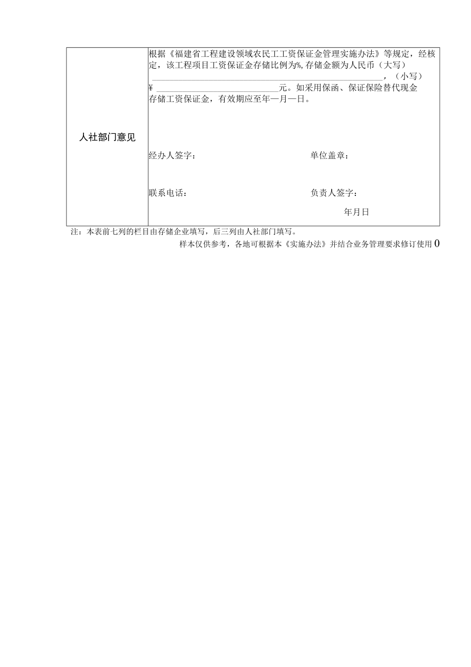 福建省工程建设领域农民工工资保证金申报表样本.docx_第2页