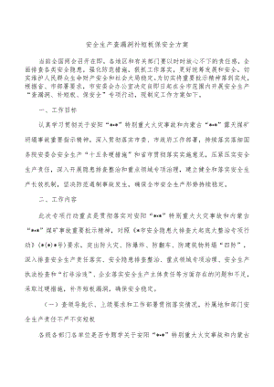 安全生产查漏洞补短板保安全方案.docx