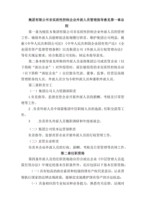 集团有限公司非实质性控制企业外派人员管理指导意见.docx