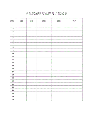 班组安全临时互保对子登记表.docx