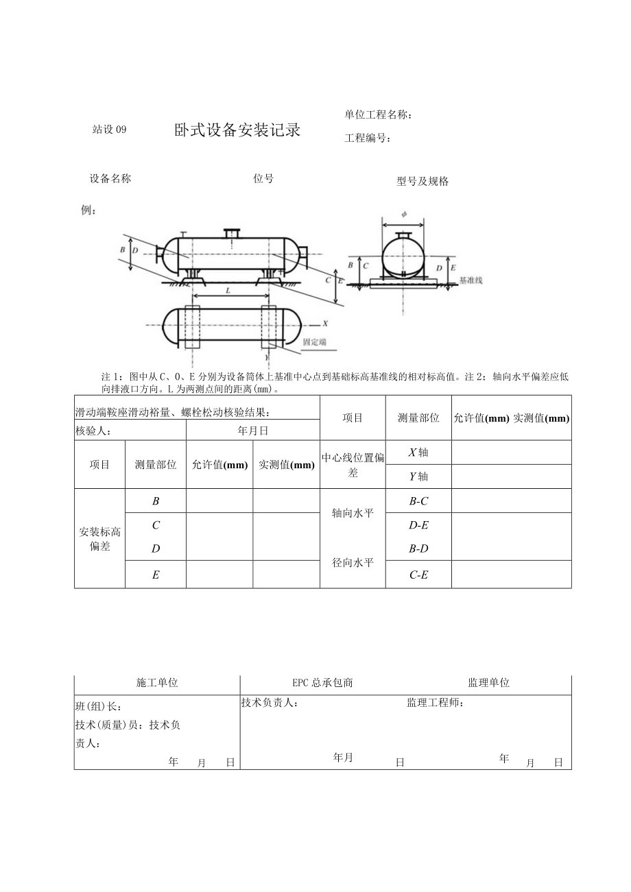 站设09 卧式设备安装记录.docx_第1页