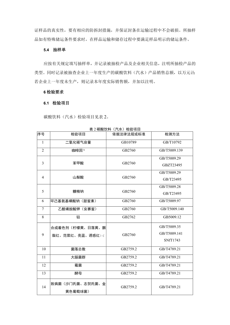 碳酸饮料（汽水）安全监督抽检和风险监测实施细则.docx_第3页