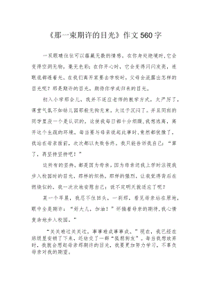 《那一束期许的目光》作文560字.docx