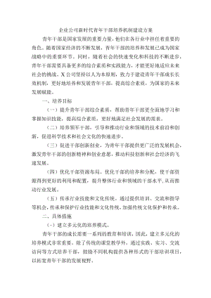 企业公司新时代青年干部培养机制建设方案.docx