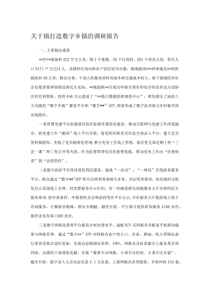 关于镇打造数字乡镇的调研报告.docx