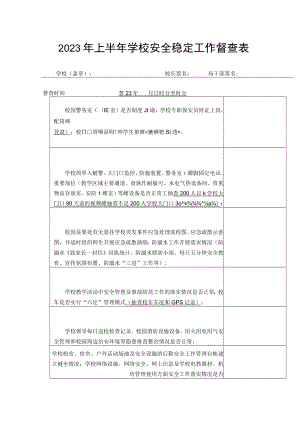 2023年上半年学校安全稳定工作督查表.docx