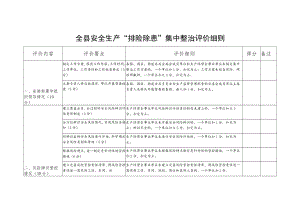 全县安全生产“排险除患”集中整治评价细则.docx