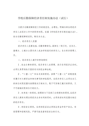 学校后勤保障经济责任制实施办法（试行）.docx