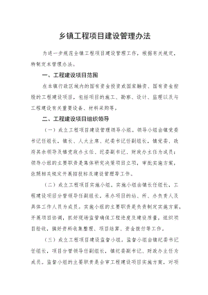 乡镇工程项目建设管理办法.docx