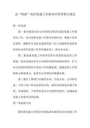 县两新组织党建工作指导员管理暂行规定.docx