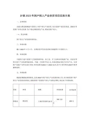 乡镇2023年到户到人产业扶贫项目实施方案.docx