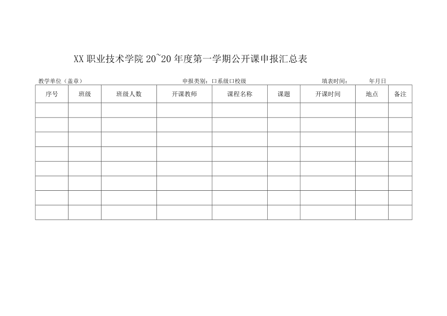 XX职业技术学院公开课申报表.docx_第2页