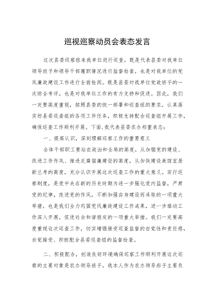 2023巡视巡察动员会表态发言.docx